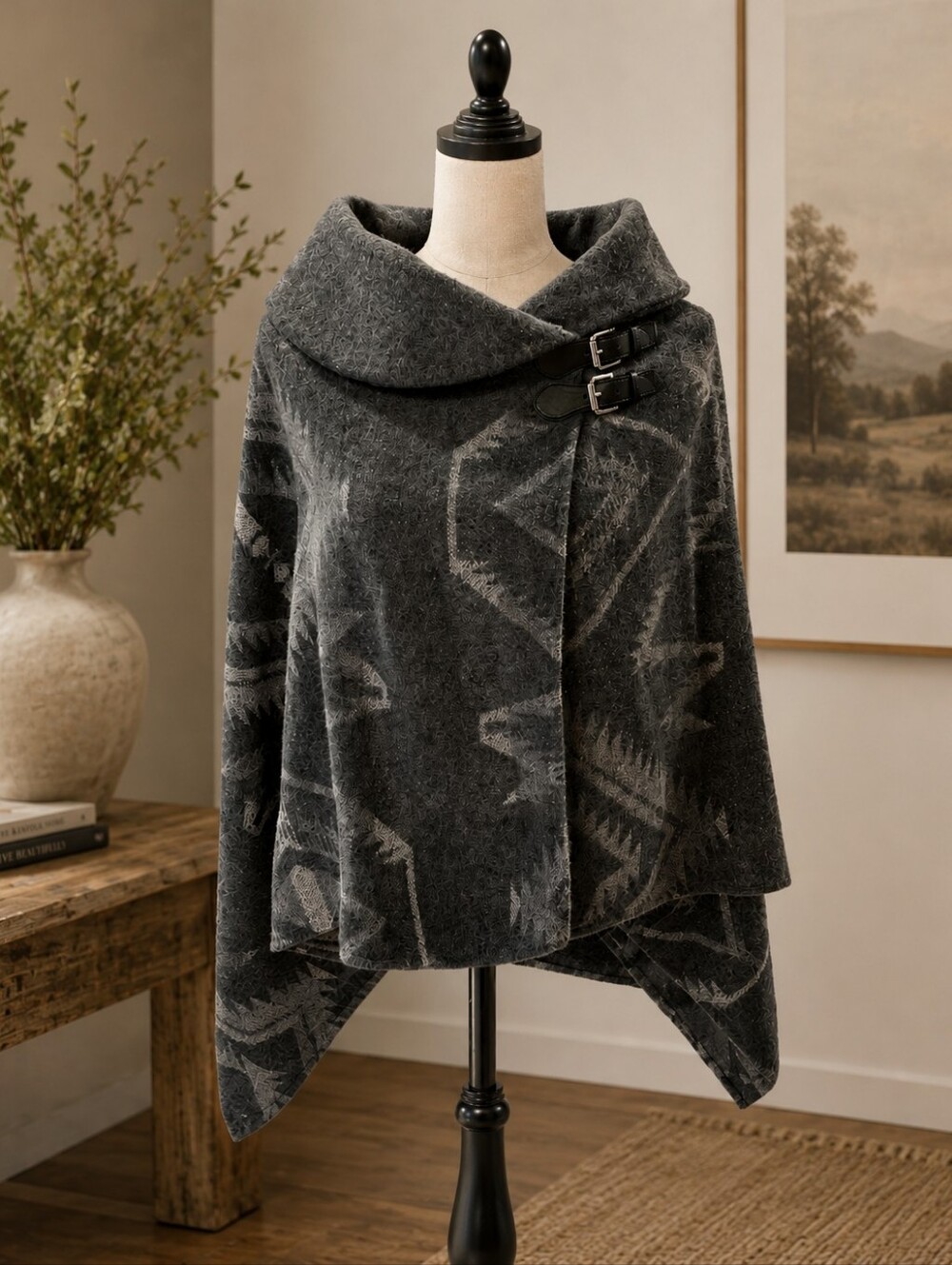 Lauren Ralph Lauren Wool Blend Cape Poncho